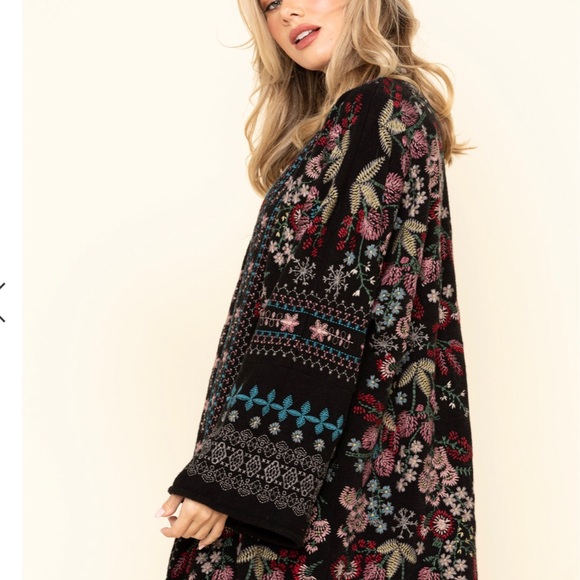 JOHNNY WAS WOMEN'S BLACK AYA KIMONO size XS fits 4-8 - Picture 4 of 8